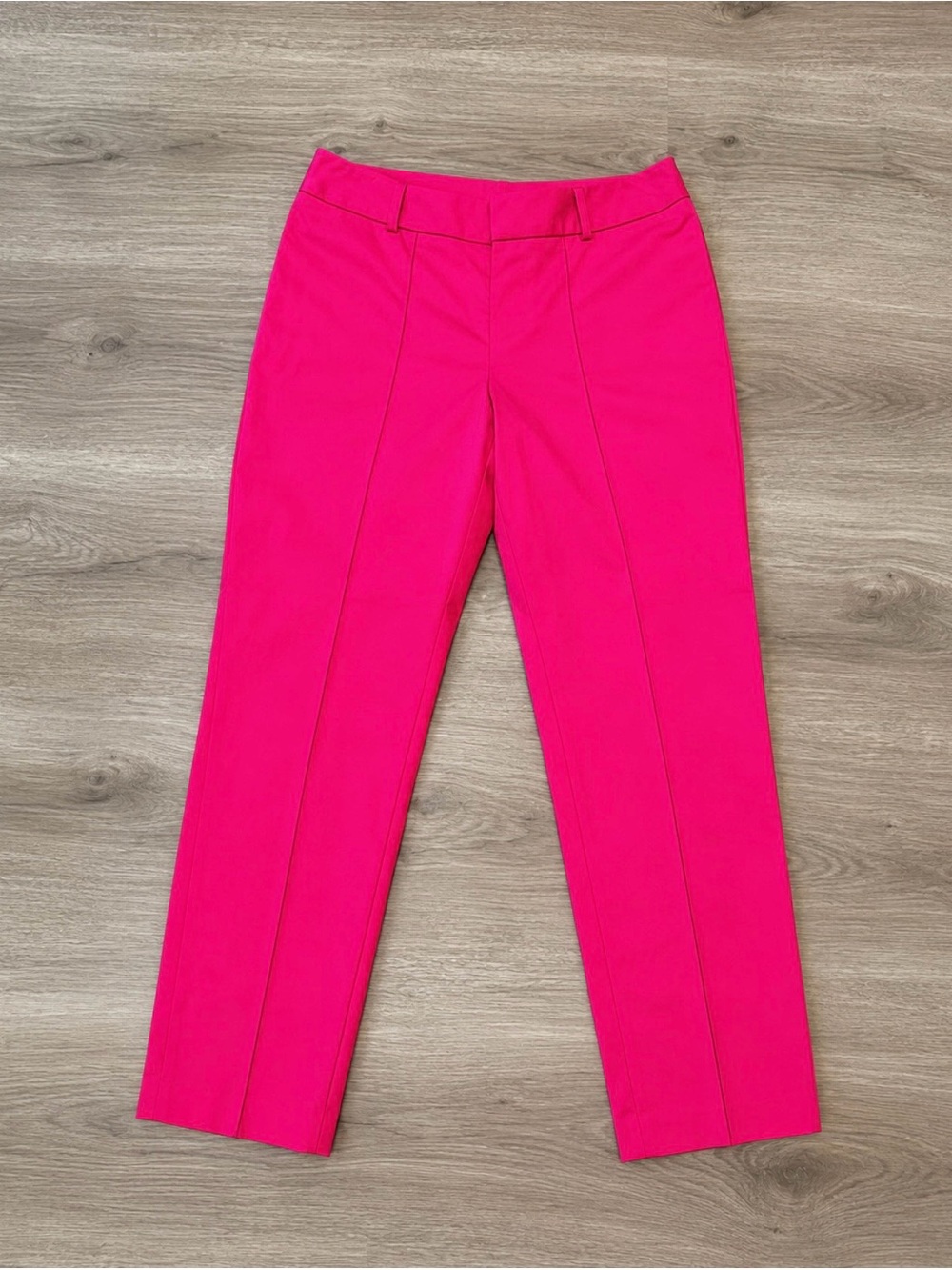 Hot Pink Worthington Pedal Pusher Cropped Pintuck Seam Pant Trouser Sz 4